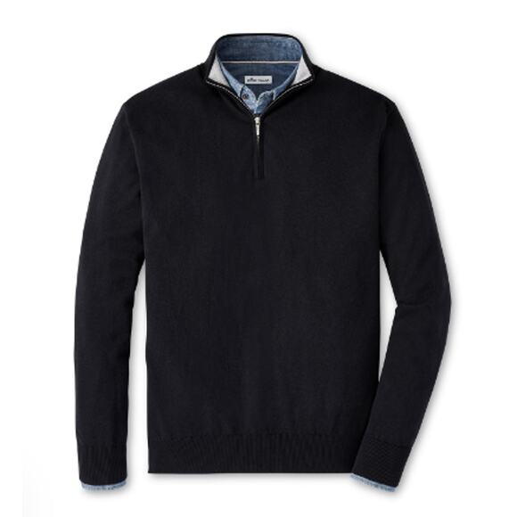 Peter Millar Men's Black Whitaker Quarter-Zip Jumper XL - Picture 13 of 13